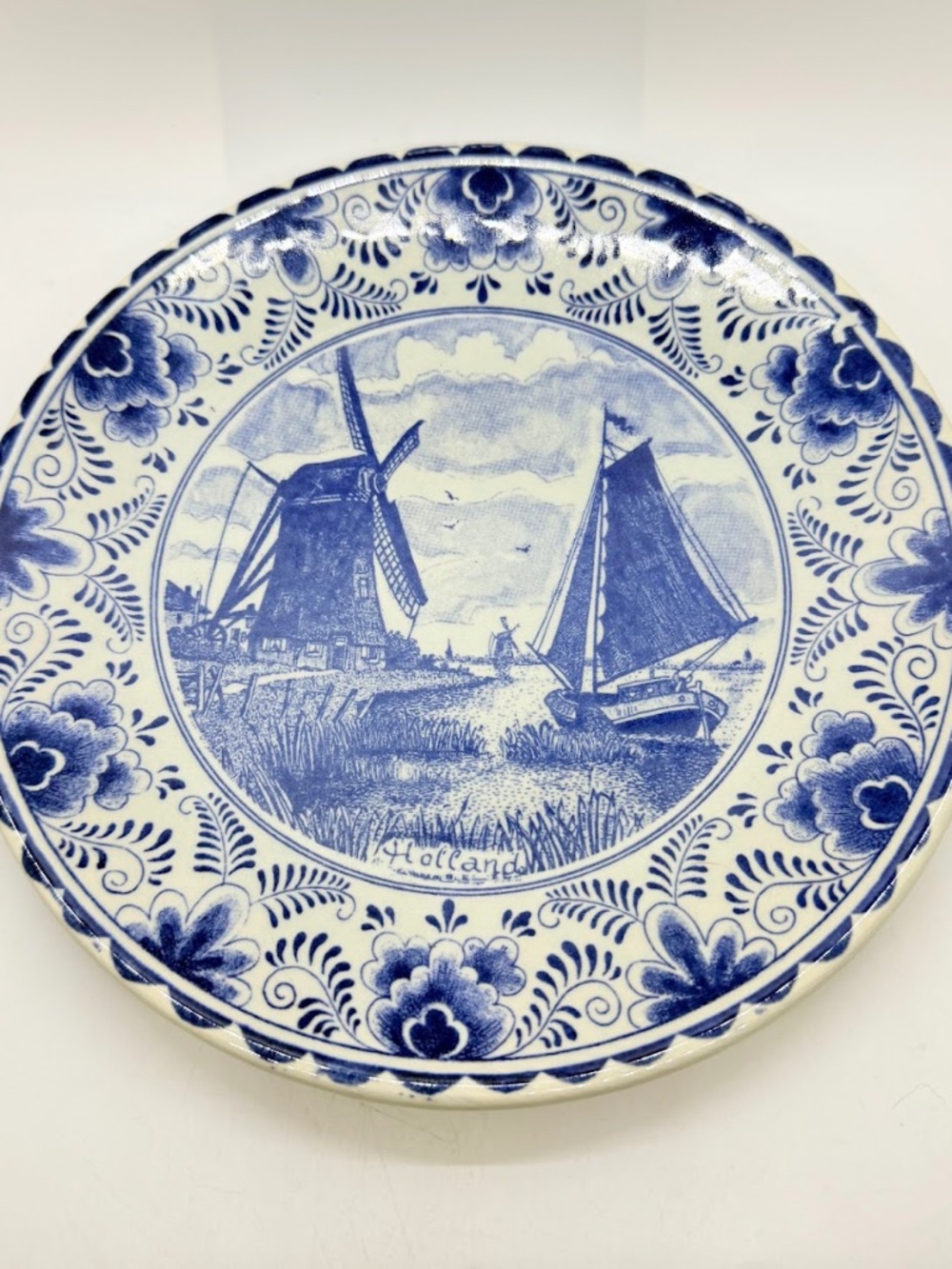 Vintage Delfts Blauw Delft Blue Chemkefa Holland Hanging Wall Cabinet Plate 9"
